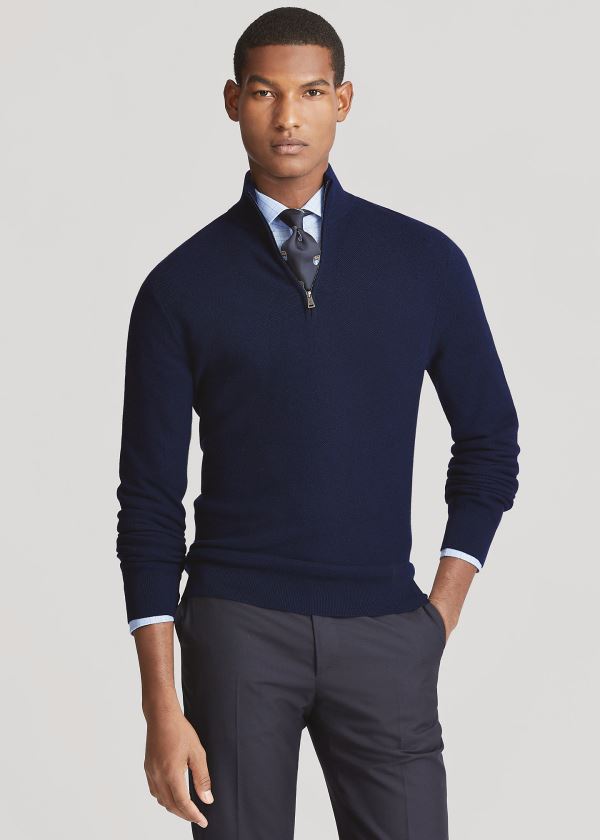 Suéter Ralph Lauren Piqué Merino-Cashmere Homem 83074-ACWM